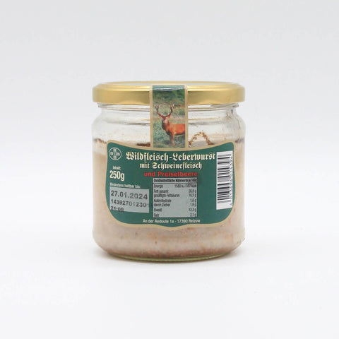 Anklamer Widfleisch-Leberwurst mit Schweinefleisch und Preiselbeeren 250g