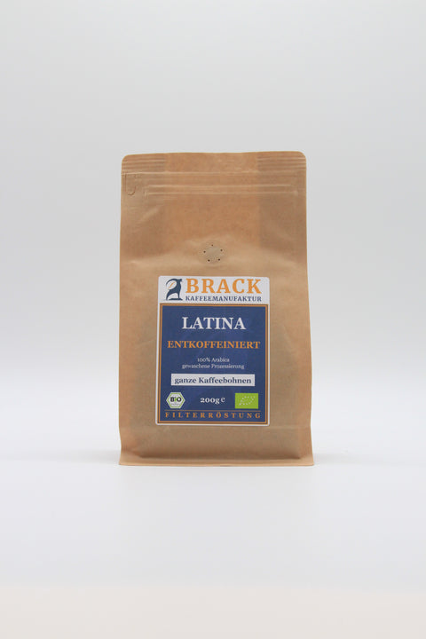 Brack BIO Latina entkoffeiniert ganze Bohne 200 g